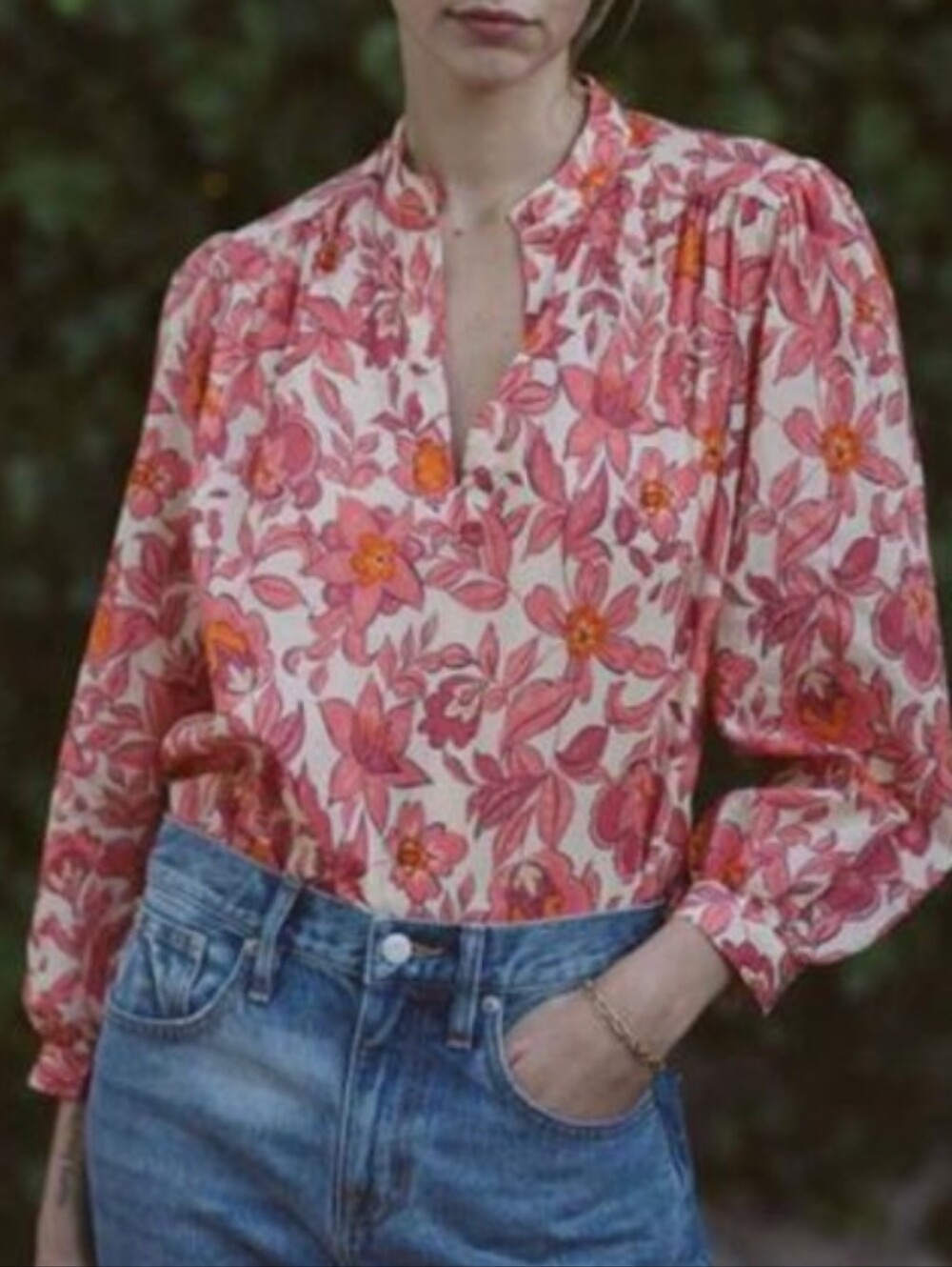 TROVATA BIRDS OF PARADIS anthropologie bailey blouse S